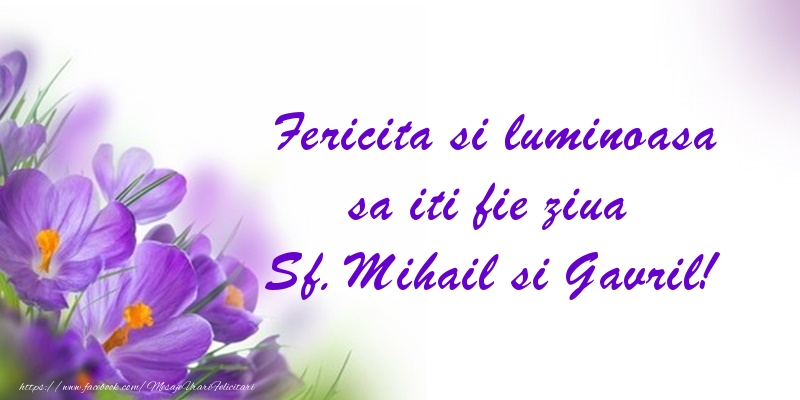 Felicitari aniversare De Sfintii Mihail si Gavril - Fericita si luminoasa sa iti fie ziua Sf. Mihail si Gavril!