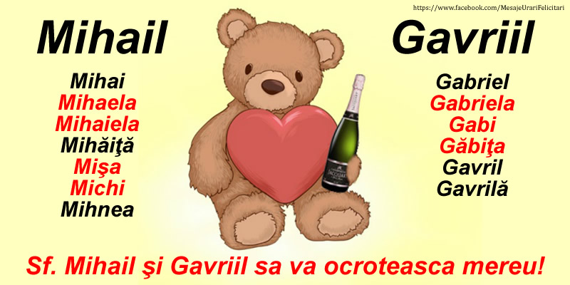 Felicitari aniversare De Sfintii Mihail si Gavril - Sf. Mihail şi Gavriil sa va ocroteasca mereu!