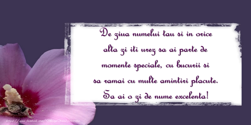 Felicitari aniversare De Sfintii Mihail si Gavril - De ziua numelui tau si in orice alta zi iti urez sa ai parte de momente speciale, cu bucurii si sa ramai cu multe amintiri placute. Sa ai o zi de nume excelenta!