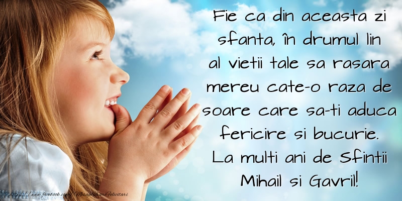 Felicitari aniversare De Sfintii Mihail si Gavril - La multi ani de Sfintii Mihail si Gavril!