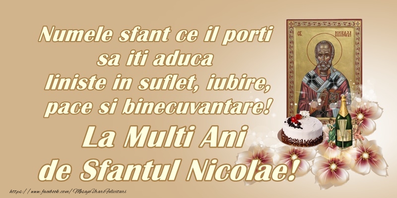 Felicitari aniversare De Sfantul Nicolae - La multi ani de Sfantul Nicolae!