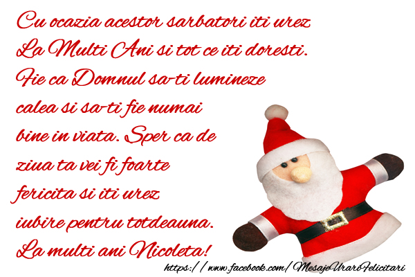 Felicitari aniversare De Sfantul Nicolae - La multi ani si tot ce iti doresti!