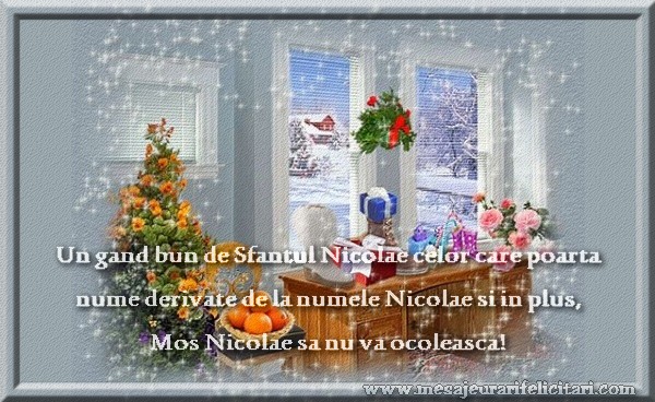 Felicitari aniversare De Sfantul Nicolae - Un gand bun de Sfantul Nicolae celor care poarta nume derivate de la numele Nicolae