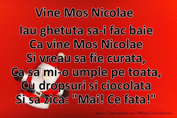 Felicitari aniversare De Sfantul Nicolae - Vine Mos Nicolae