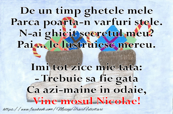 Felicitari aniversare De Sfantul Nicolae - Vine mosul Nicolae!