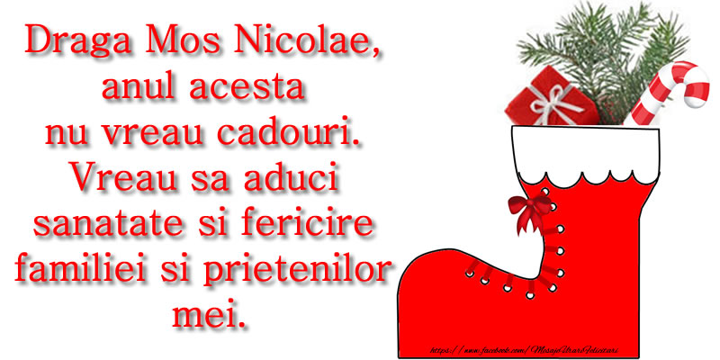 Felicitari aniversare De Sfantul Nicolae - Scrisoare catre Mos Nicolae!