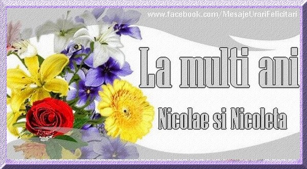 Felicitari aniversare De Sfantul Nicolae - La multi ani Nicolae si Nicoleta