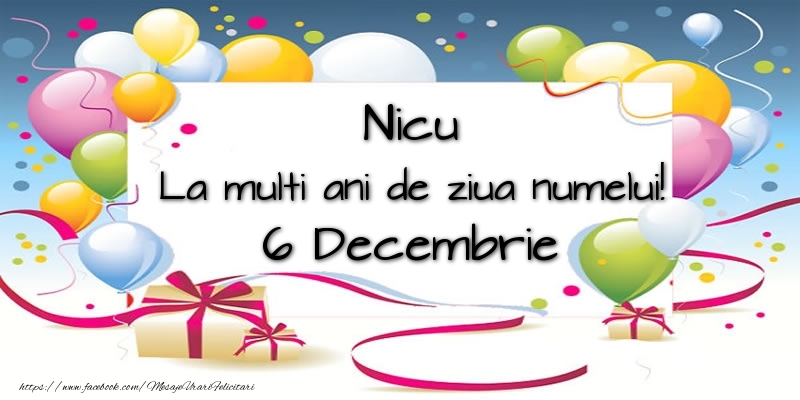 Felicitari aniversare De Sfantul Nicolae - Nicu, La multi ani de ziua numelui! 6 Decembrie