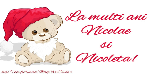 Felicitari aniversare De Sfantul Nicolae - La multi ani Nicolae si Nicoleta!