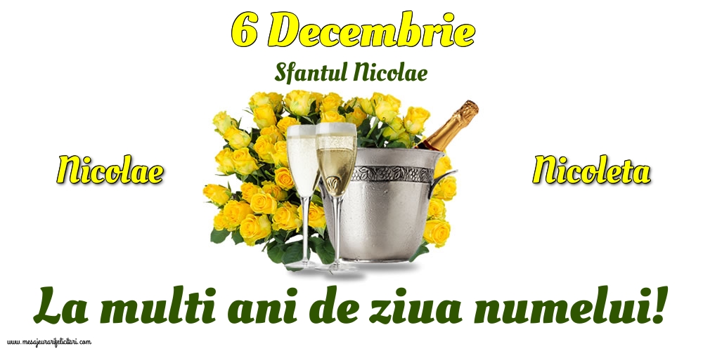 Felicitari aniversare De Sfantul Nicolae - 6 Decembrie - Sfantul Nicolae