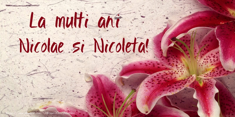 Felicitari aniversare De Sfantul Nicolae - La multi ani Nicolae si Nicoleta!