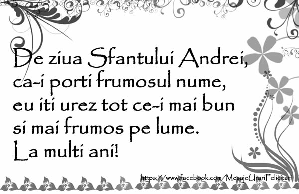 Felicitari aniversare De Sfantul Andrei - De ziua Sfantului Andrei, ca-i porti frumosul nume