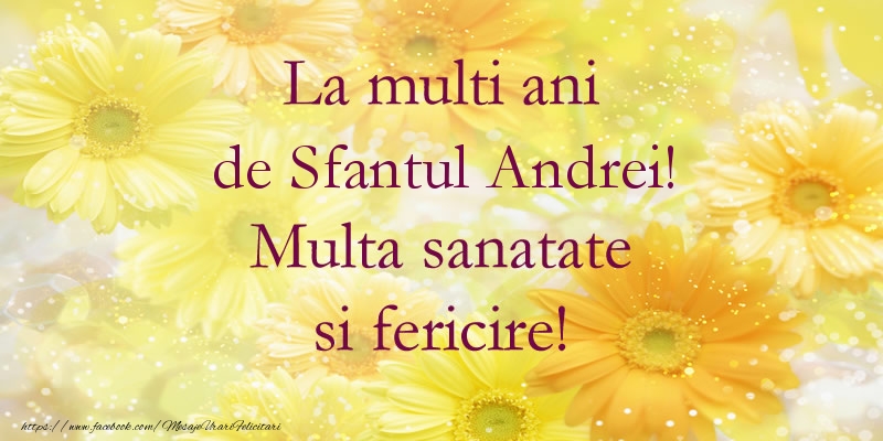 Felicitari aniversare De Sfantul Andrei - La multi ani de Sfantul Andrei! Multa sanatate si fericire!