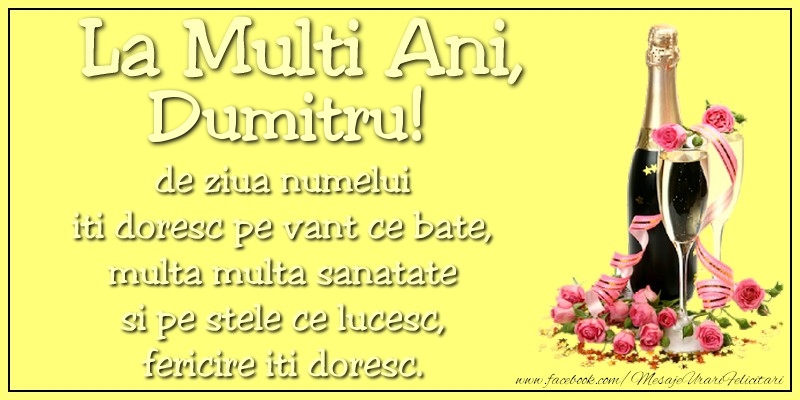 Felicitari aniversare De Sfantul Dumitru - La multi ani, Dumitru