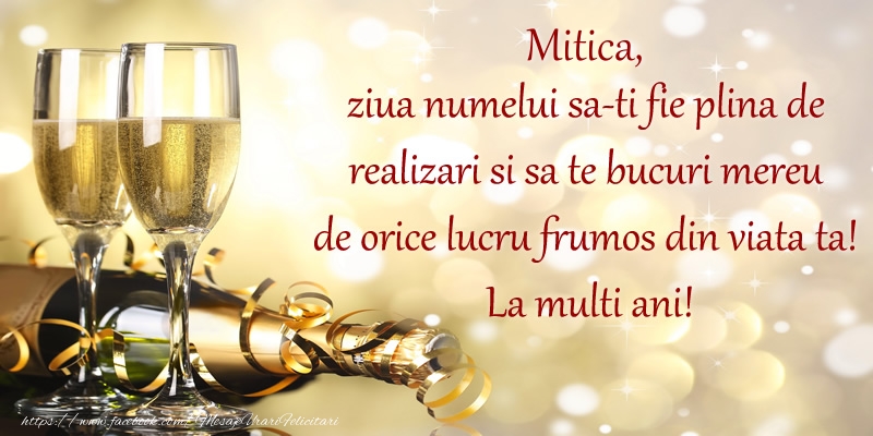 Felicitari aniversare De Sfantul Dumitru - Mitica, ziua numelui sa-ti fie plina de realizari si sa te bucuri mereu de orice lucru frumos din viata ta! La multi ani!