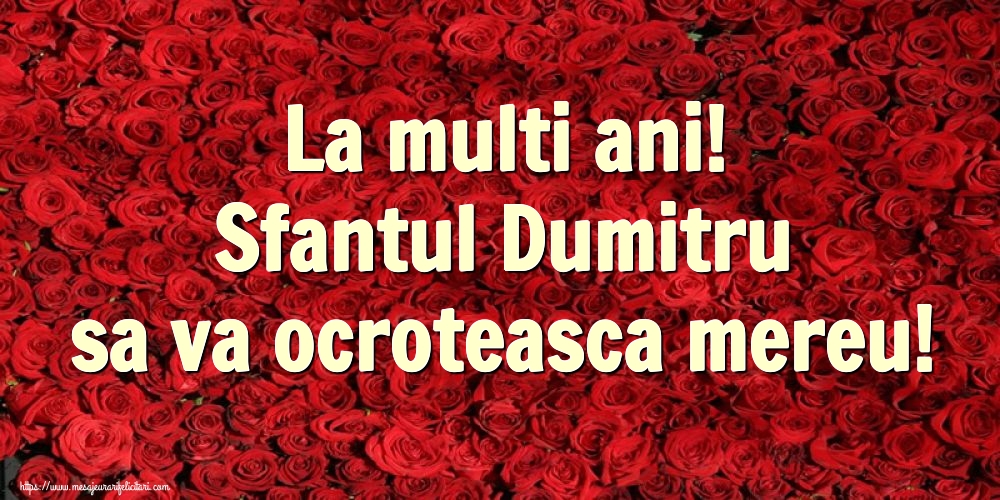 Felicitari aniversare De Sfantul Dumitru - La multi ani! Sfantul Dumitru sa va ocroteasca mereu!