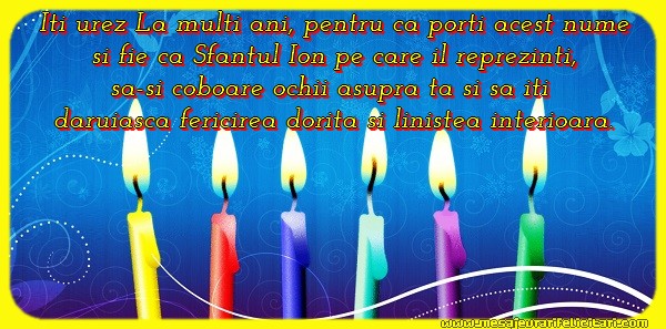 Felicitari aniversare De Sfantul Ioan - Iti urez La multi ani!