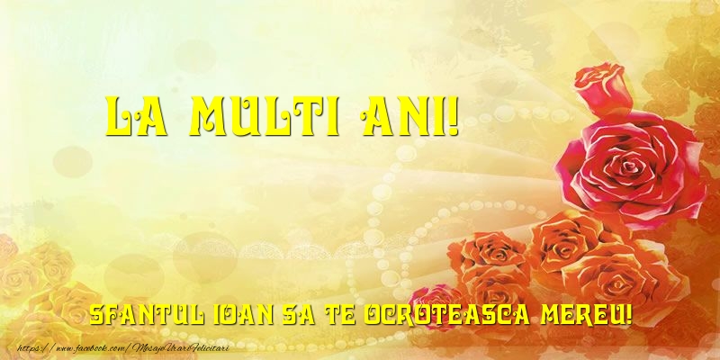 Felicitari aniversare De Sfantul Ioan - La multi ani! Sfantul Ioan sa te ocroteasca mereu!