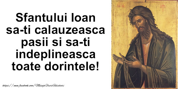 Felicitari aniversare De Sfantul Ioan - Sfantului Ioan sa-ti calauzeasca pasii si sa-ti indeplineasca toate dorintele!