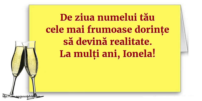 Felicitari aniversare De Sfantul Ioan - La mulți ani, Ionela!