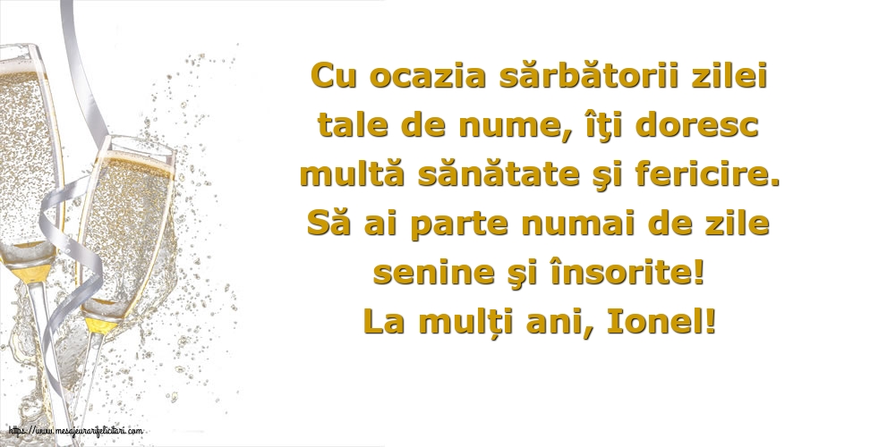 Felicitari aniversare De Sfantul Ioan - La mulți ani, Ionel!