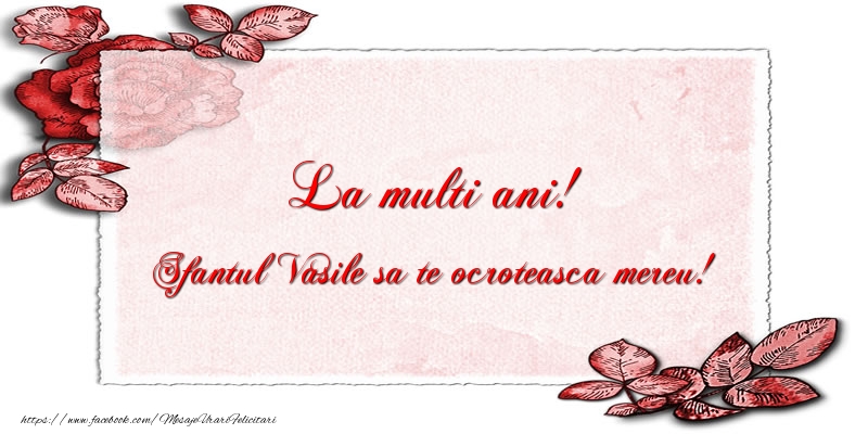 Felicitari aniversare De Sfantul Vasile - La multi ani! Sfantul Vasile sa te ocroteasca mereu!