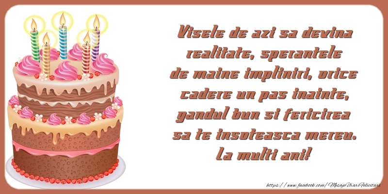 Felicitari aniversare De Zi De Nastere - Gandul bun si fericirea sa te insoteasca mereu