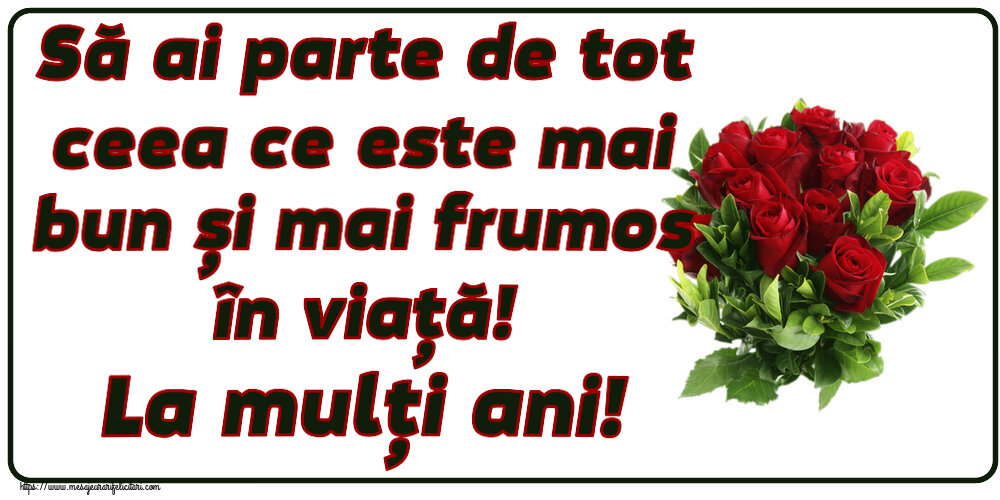 Felicitari aniversare De Zi De Nastere - Să ai parte de tot ceea ce este mai bun și mai frumos în viață! La mulți ani!