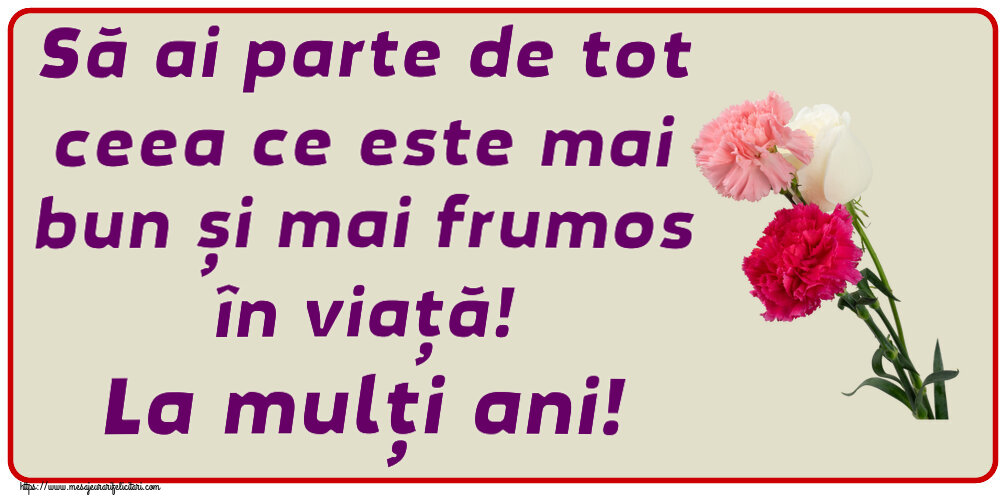 Felicitari aniversare De Zi De Nastere - Să ai parte de tot ceea ce este mai bun și mai frumos în viață! La mulți ani!